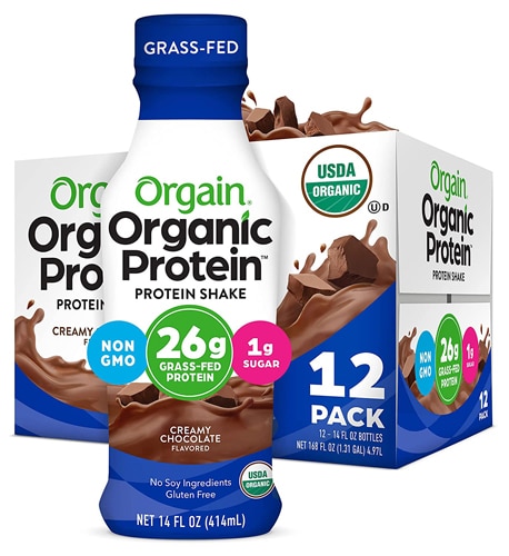 Orgain 26g Organic Grass-Fed Milk Protein Shakes Creamy Chocolate