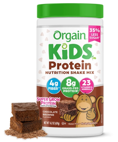 Orgain Kids Protein Nutrition Shake Mix Powder Chocolate Brownie