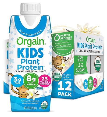 Orgain Organic Kids Vegan Nutritional Shake - 23 Vitamins & Minerals Vanilla