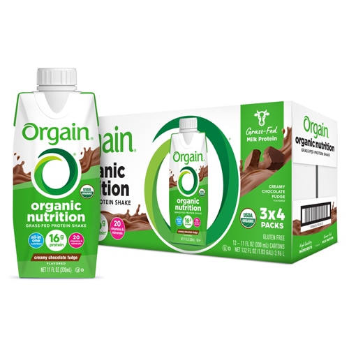 Orgain Organic Nutrition Grass Fed Protein Shake Creamy Chocolate Fudge