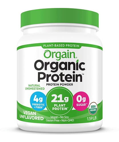 Orgain Organic Vegan 21g Protein Powder Plant Based Natural Unsweetened