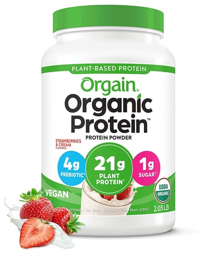 Orgain Organic Vegan 21g Protein Powder - Plant Based Strawberries & Cream