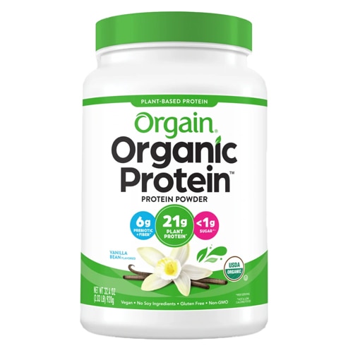 Orgain Organic Vegan 21g Protein Powder Plant Based Vanilla Bean