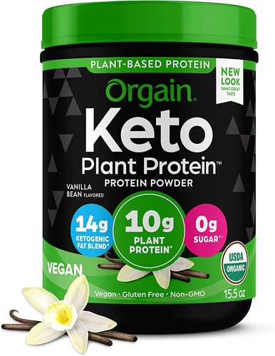 Orgain Organic Vegan Keto 10g Plant Based Protein Powder Vanilla Bean