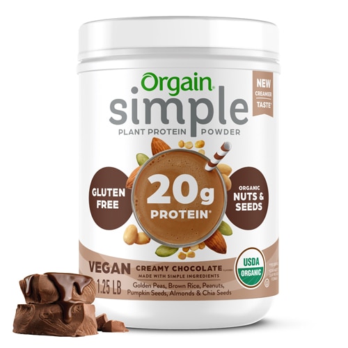 Orgain Simple Organic Plant Protein Powder Creamy Chocolate
