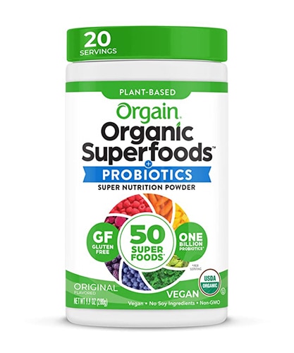 Orgain Vegan Organic Greens & 50 Superfoods Powder - 1B Probiotics Original