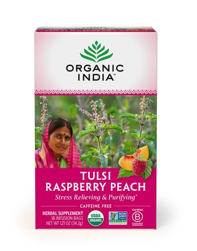 Organic India Tulsi Tea Raspberry Peach