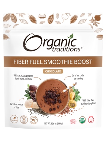 Organic Traditions Fiber Fuel Smoothie Boost Chocolate