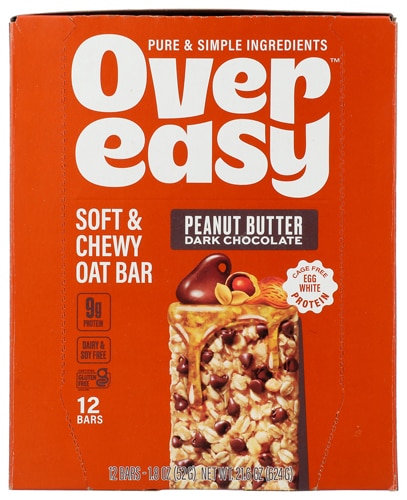 Over Easy Gluten Free Oat Bar Soft & Chewy Peanut Butter Dark Chocolate