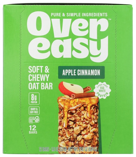 Over Easy Oat Bar Soft & Chewy Soy Free Gluten Free Apple Cinnamon