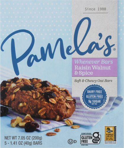 Pamela's Products Gluten Free Whenever Bars Raisin Walnut & Spice