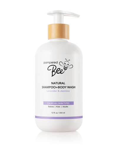 Pampered Bee Natural Shampoo & Body Wash Baby Kids Adults Lavender & Jasmine