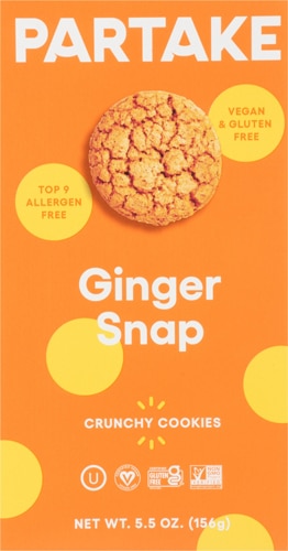 Partake Foods Gluten Free Vegan Crunchy Cookies Ginger Snap