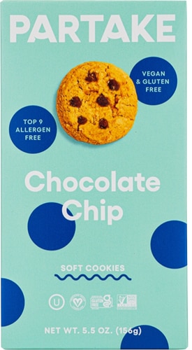 Partake Foods Gluten Free Vegan Soft Baked Cookies Chocolate Chip