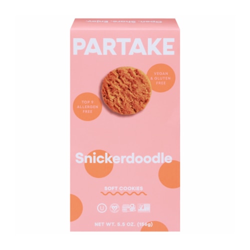 Partake Foods Gluten Free Vegan Soft Baked Cookies Snickerdoodle