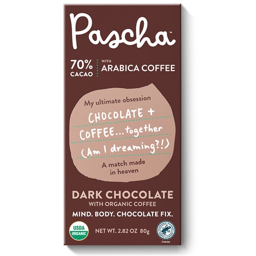 Pascha Organic Dark Chocolate Bar with Arabica Coffee 70% Cacao