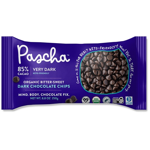 Pascha Organic Dark Chocolate Chips 85% Cacao Bittersweet Chocolate