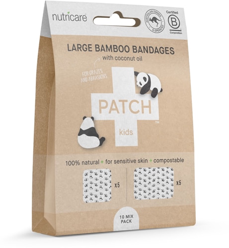 Patch Large Bamboo Bandages for Kids with Coconut Oil - Mixed Pack