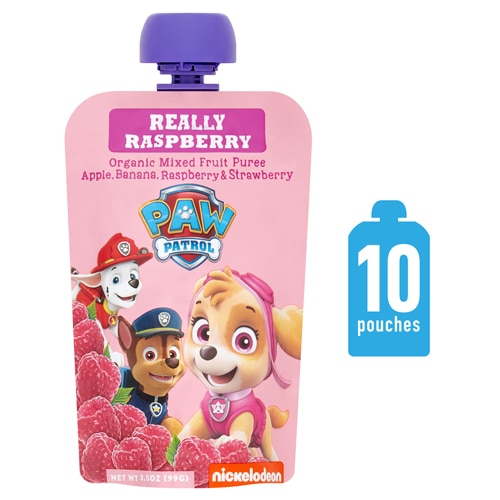 Paw Patrol Organic Mixed Fruit Puree Squeeze Pouch Really Raspberry