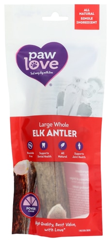 PawLove Elk Antler Dog Treat - Large Whole