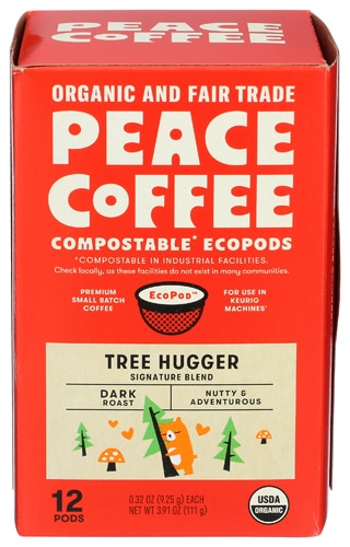 Peace Coffee Organic Dark Roast Pods Tree Hugger