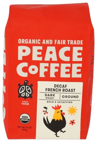 Peace Coffee Organic Decaf Ground French Roast