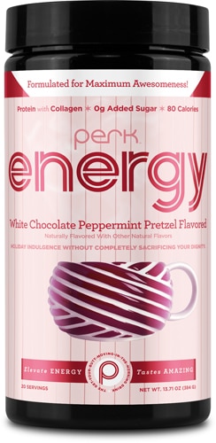 Perk Energy Original White Chocolate Peppermint Pretzel