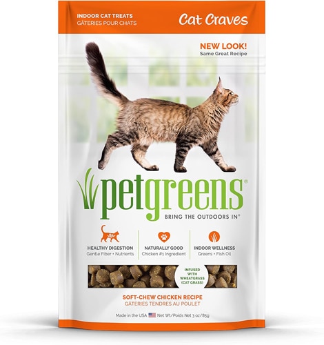 Pet Greens Cat Craves Indoor Cat Treats Soft Chews Chicken
