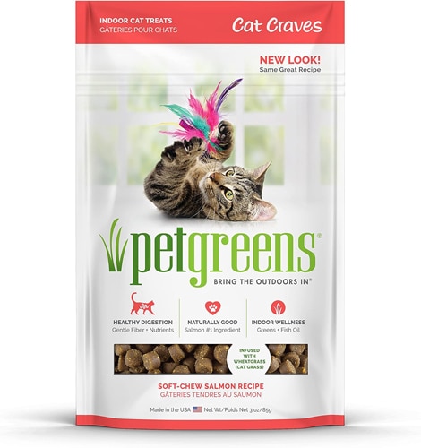 Pet Greens Cat Craves Indoor Cat Treats Soft Chews Salmon