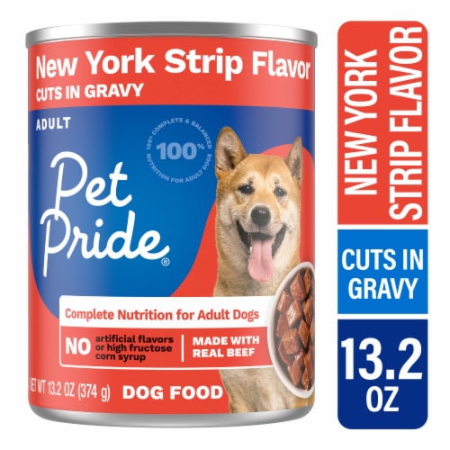 Pet Pride Adult Wet Dog Food New York Strip Flavor Cuts in Gravy