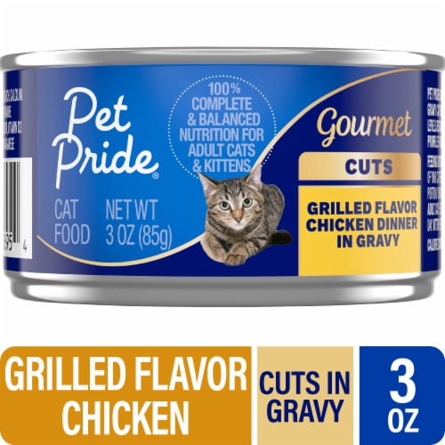 Pet Pride All Life Stages Wet Cat Food Gourmet Cuts Grilled Flavor Chicken Cuts in Gravy