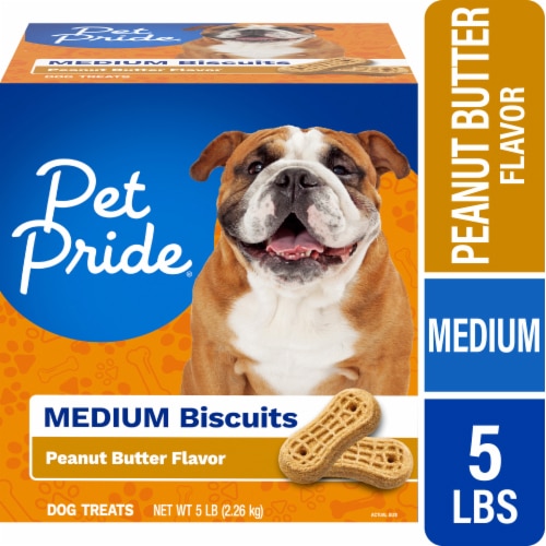 Pet Pride Medium Biscuits Dog Treats Peanut Butter Flavor