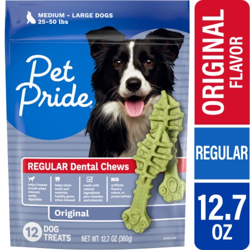 Pet Pride Medium Large Regular Dental Chews Dog Treats Original