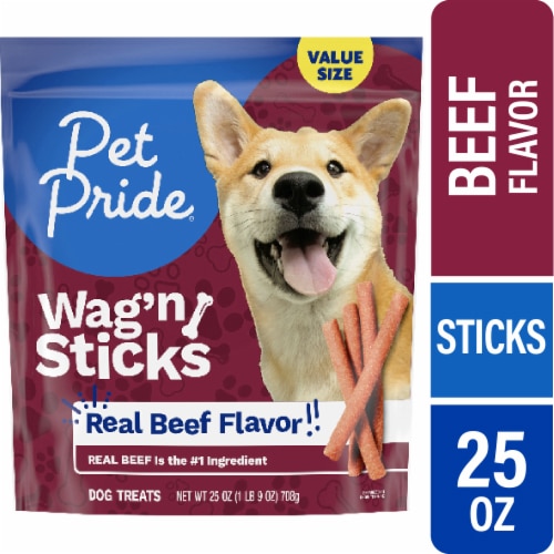 Pet Pride Wag'n Sticks Dog Treats Real Beef
