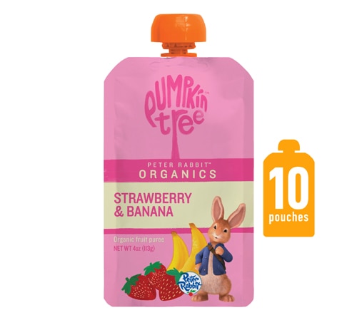 Peter Rabbit Organics Baby Food + Kids Snack Fruit Puree Strawberry & Banana