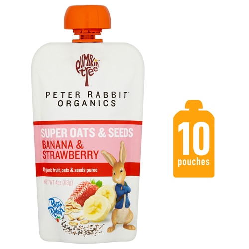 Peter Rabbit Organics Super Oats & Seeds Puree Banana & Strawberry