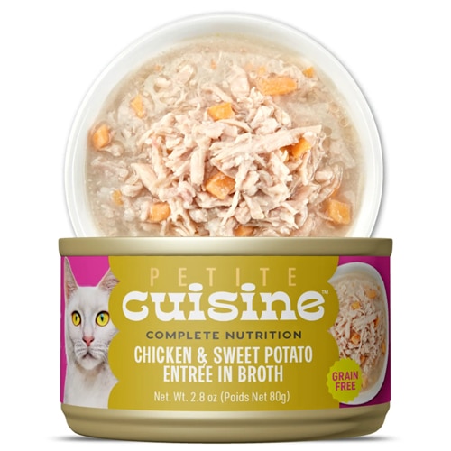 Petite Cuisine Wet Cat Food Entree in Broth Chicken with Sweet Potato