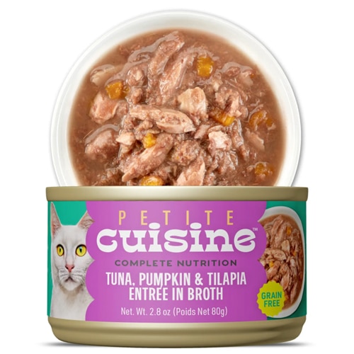 Petite Cuisine Wet Cat Food Entree in Broth Tuna Pumpkin & Tilapia
