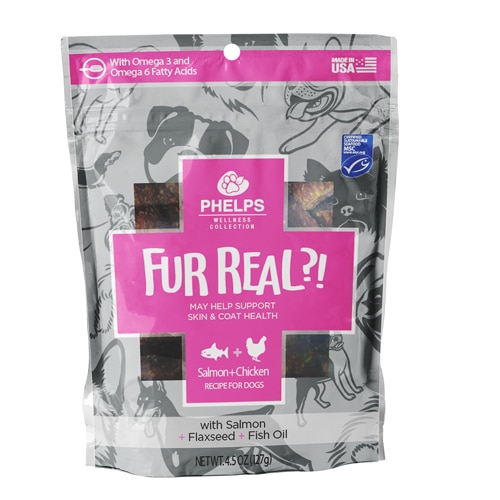 Phelps Wellness Collection Dog Treats Fur Real Skin & Coat Support Salmon Recipe