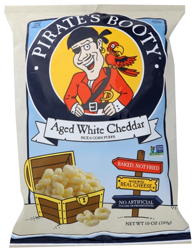 Pirate's Booty Rice and Corn Puffs Aged White Cheddar