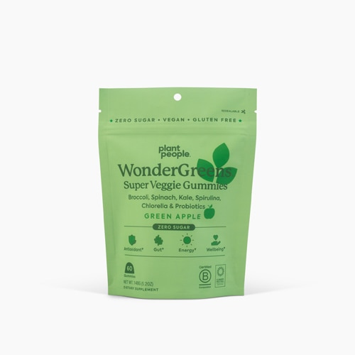 Plant People WonderGreens Super Veggie Gummies Green Apple