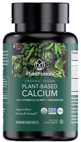PlantFusion Organic Algae Calcium With D3 Vitamin K2 As MK7 & Magnesium