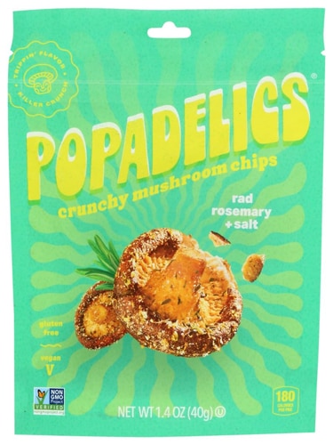 Popadelics Crunchy Mushroom Chips Rad Rosemary & Salt