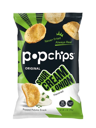 Popchips Gluten Free Popped Potato Chips Sour Cream & Onion