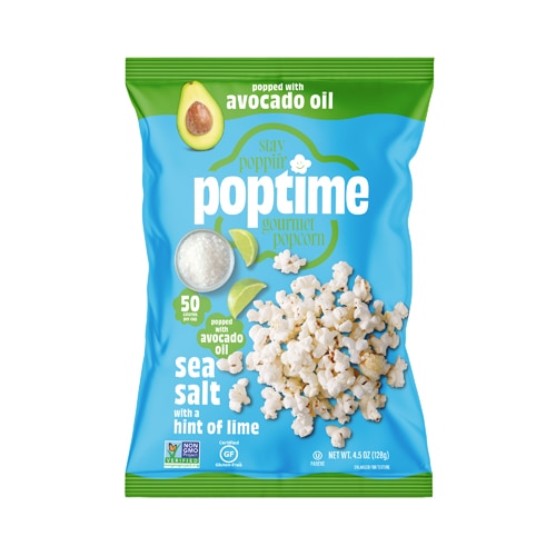 Poptime Avocado Oil Popcorn Sea Salt with a Hint of Lime