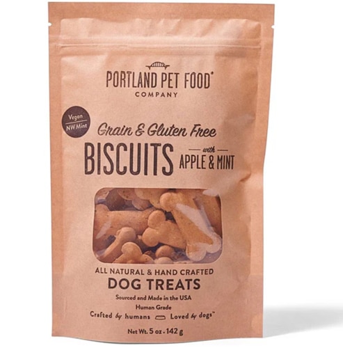 Portland Pet Food Dog Treats All Natural Grain & Gluten Free Biscuits Apple & Mint