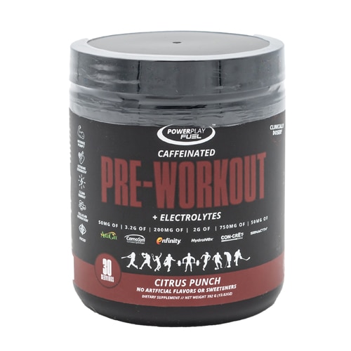 Power Play Fuel Pre Workout+ Electrolytes Caffeinated - Informed Sport Certified Citrus Punch