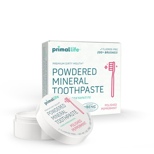 Primal Life Organics Premium Dirty Mouth Powdered Mineral Toothpaste Polished Peppermint