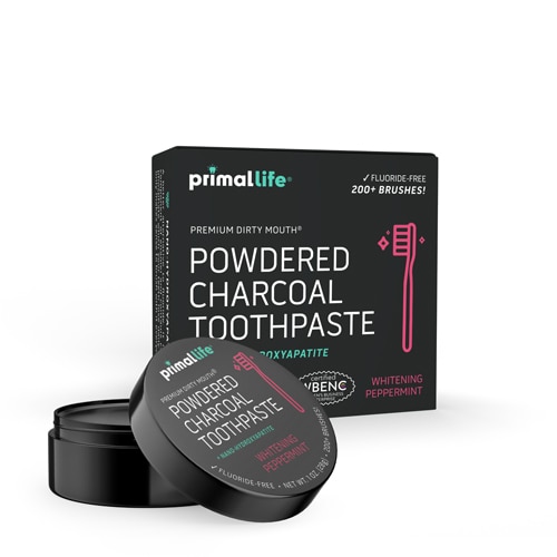 Primal Life Organics Premium Dirty Mouth Powdered Mineral Toothpaste Whitening Peppermint