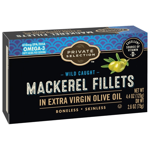 Private Selection Wild Caught Mackerel Fillets in Extra Virgin Olive Oil